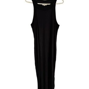 LOFT - Black Crochet Detail Midi Dress